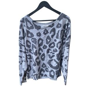 Enti Glamour Gray Leopard Pullover Sweater I Size: L